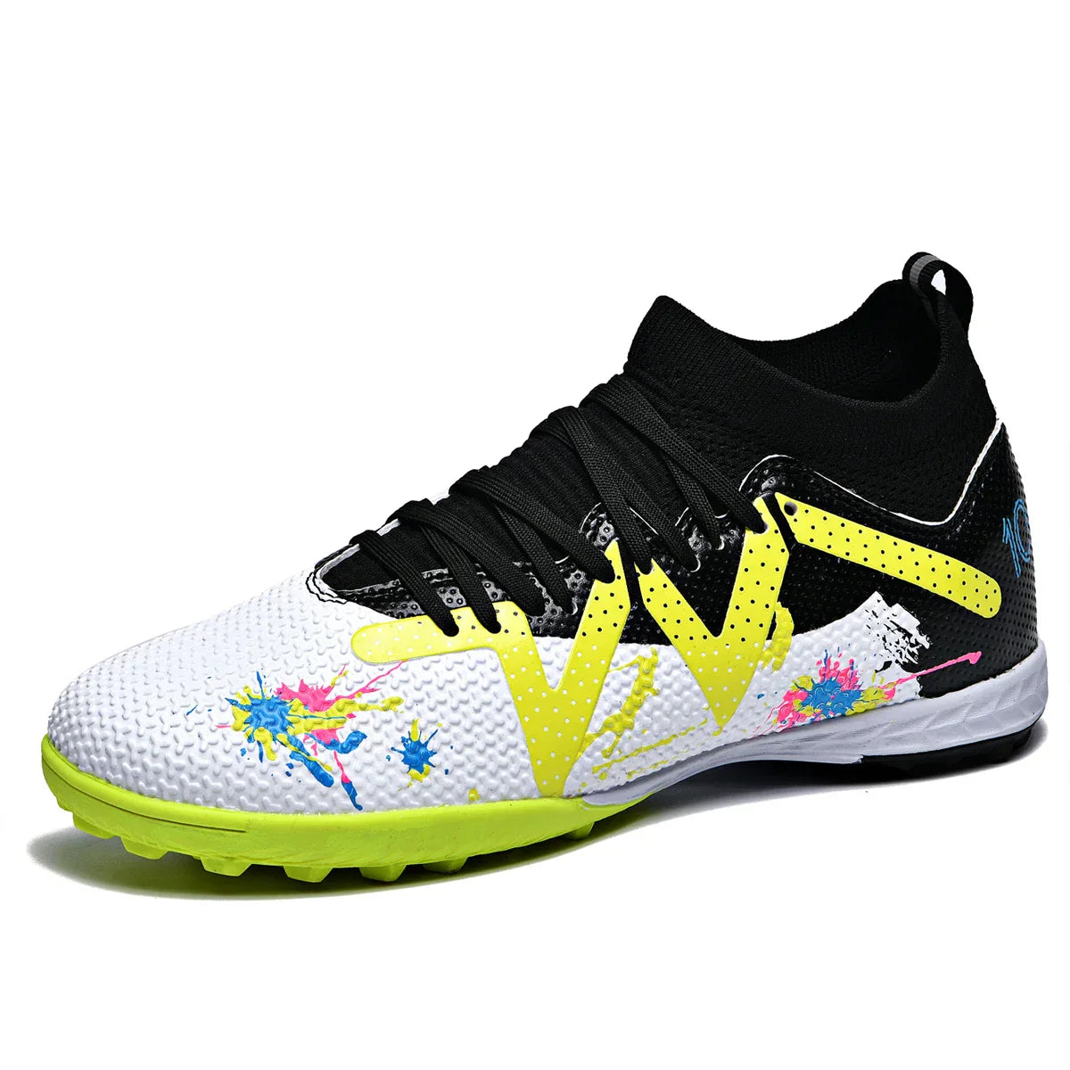 TF Turf Soccer Shoes PU Fabric Breathable Upper Rubber Sole Wear Resistant Anti Slip Men Women Kids Youth Training Sneakers