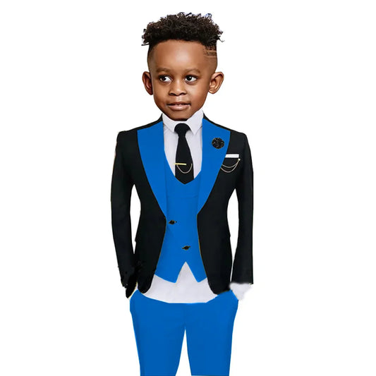 Colorful Kids Fashionable Suit Set 3 Pieces Performance Costumes High Quality Boys Suits Wedding Guest Tuxedo 2-20T