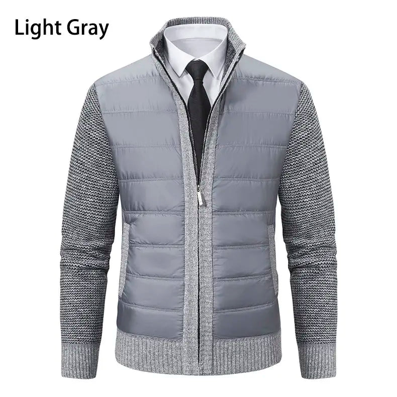 Men Cardigan Sweater Coat 2025 Autumn Winter Korean Warm Thickened Stand Collar Zipper Solid Casual Jacket Fashion Men Clothing