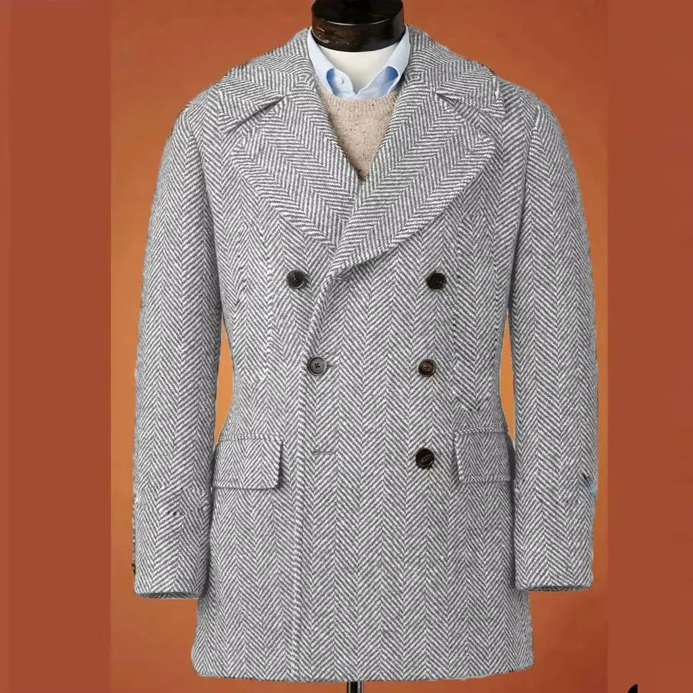 Men's Casual Blazer Herringbone Slim Fit Single Breasted Stylish Comfortable Jacket Men's Coat Double Breasted Blazer Men's Suit