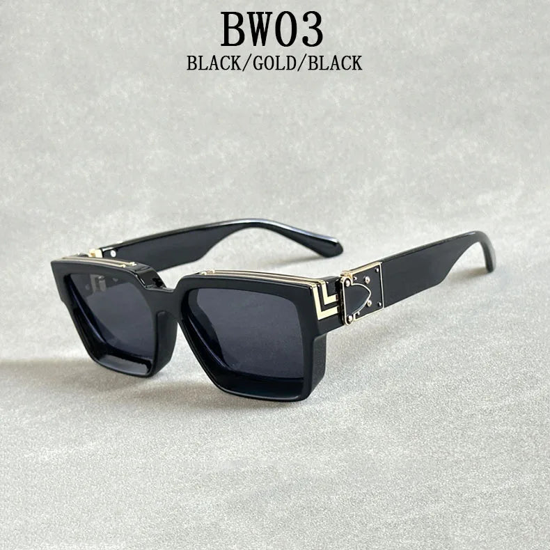 Retro Millionaire Sunglasses For Men Luxury New Square Sunglasses Women Trendy Vintage Luxe Fashion Glasses Gafas De Sol Hombre