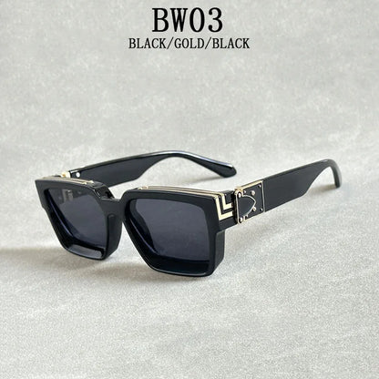 Retro Millionaire Sunglasses For Men Luxury New Square Sunglasses Women Trendy Vintage Luxe Fashion Glasses Gafas De Sol Hombre