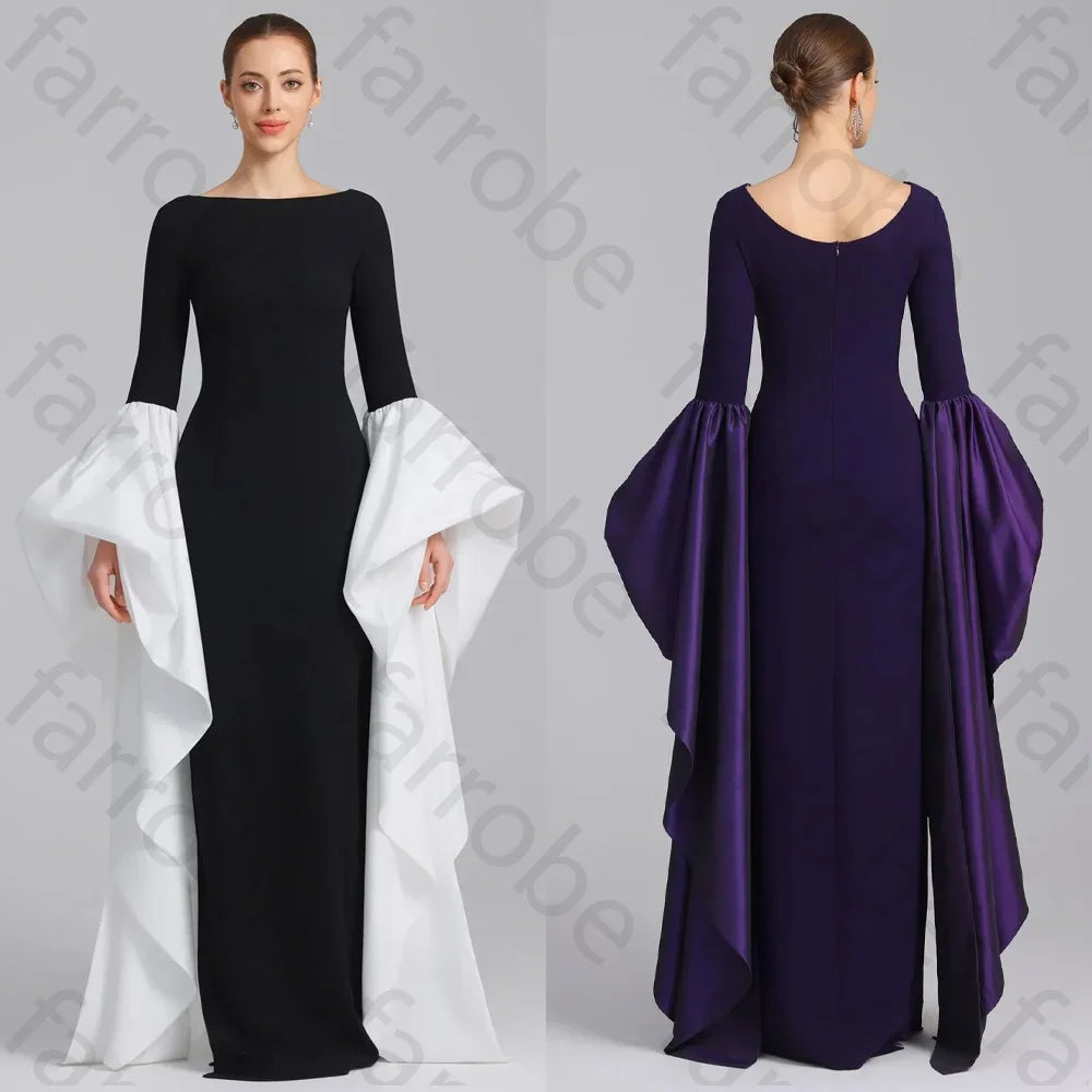 Customized Fitted Gown with Extra Long Sleeves A-Line Evening Dresses Formal Exquisite High Quality Prom Party Gowns for Women