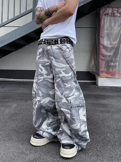2026 Pantalones Y2K Streetwear Camouflage Baggy Cargo Jeans Pants For Men Clothing Wide Leg Oversize Long Trousers Moda Hombre