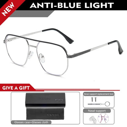Fashion Metal Eyeglasses Frames New Double-Beam Eyeglasses Frames Anti-Blue Light Eyeglasses Customizable Prescription