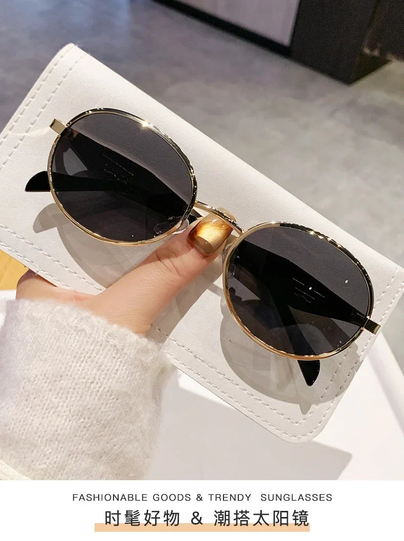 Fashion New Trend Oval Acetate Sunglasses for Women Brand Designer Ladies Shades Party Eyeglasses Girls Frame Sun Glasses