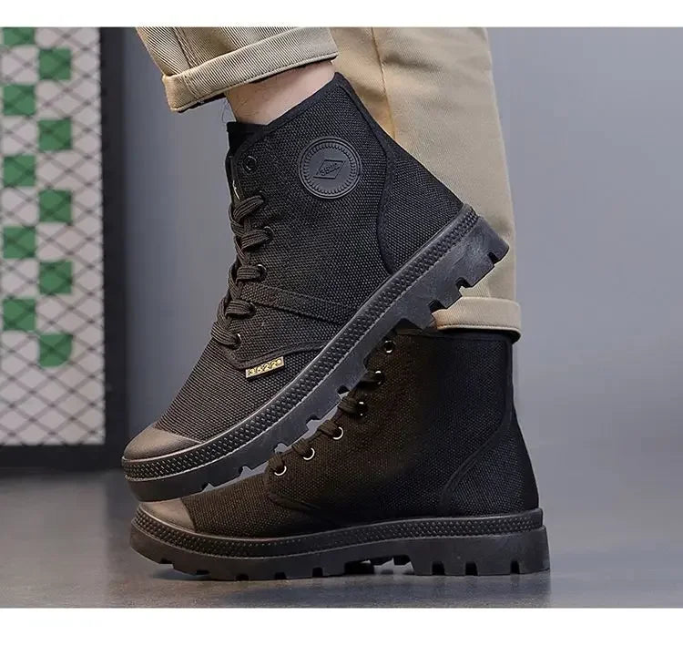 Canvas Ankle Retro Male Shoes Short Barrel Booties High Quality Men's Boots Designer Fashion Cheap Comfortable New Non Slip Y2k