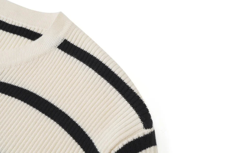 AS AW25 stripe knitting cardigan + sleeveless patch dress maxi matching set for woman clothing