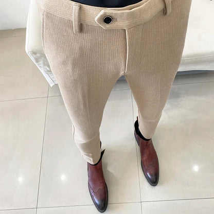 2025 Autumn Winter New Casual Woolen Suit Pants High Quality Slim Fit Dress Pants Men's Formal Business Office Social Trousers