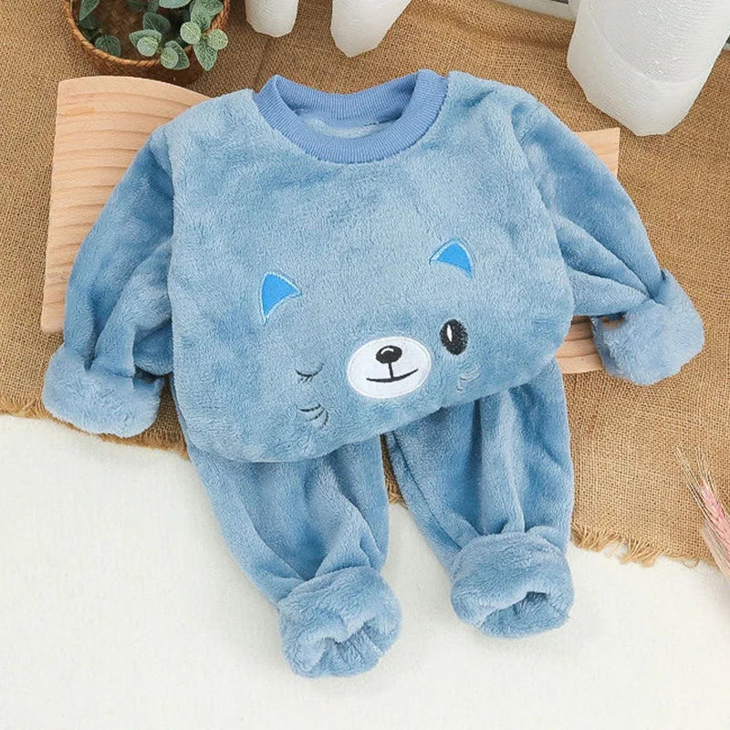 2026 Children's Pajama Sets Tops + Pants 2Pcs Kids Pajamas Winter Girl Clothing Sets 2 To 8Years Children Clothes Boys Sleepwear