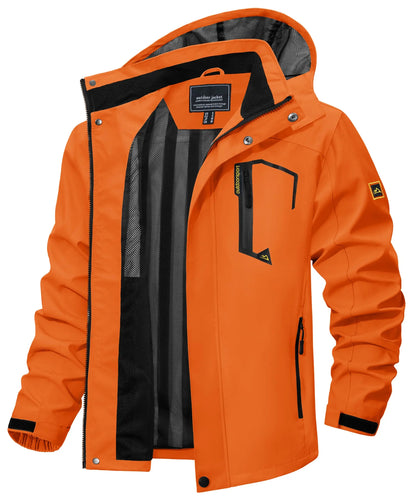 Spring Autumn Lightweight Jackets Mens Mesh Lined Waterproof Rain Jacket Outdoor Fishing Hiking Jacket Male Windbreaker