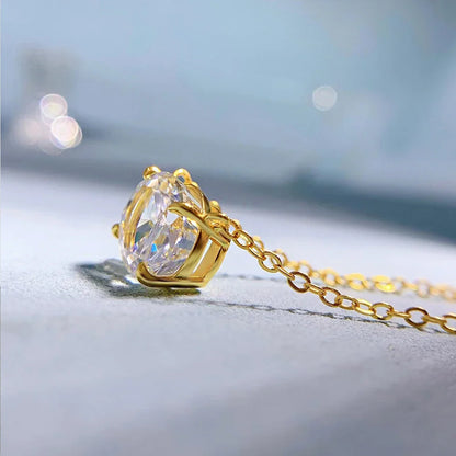 3CT Oval Cut Moissanite Pendant Necklace GRA Certified 8x10mm Lab Diamond Necklaces 925 Sterling Silver Birthday Wedding Jewelry