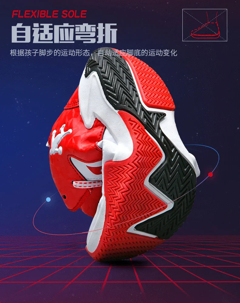 Children Basketball Shoes For Boys Girls Trainers High Top Sneakers Kids Training Shoes Outdoor Non-slip Children's Sports Shoes
