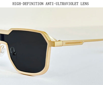 2025 Punk Sunglass Men Vintage Metal Square Steampunk Sunglasses Women Retro Luxury Fashion Glasses Gafas De Sol Hombre Okulary