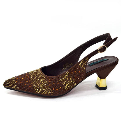 Venus Chan Fashionable Party Shoes and Bags Nigerian Women’s Party Suit Medium Heel Pointed Toe Women’s Shoes and Same Color Bag