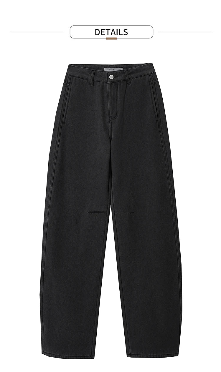 Thicken Women's Jeans 2025 Winter New Warm Casual Loose Solid Jeans Lady Cotton Versatile Wide Leg Woman Trousers 12544160