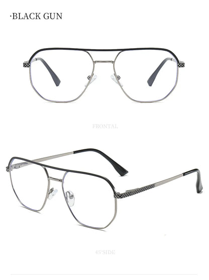Fashion Metal Eyeglasses Frames New Double-Beam Eyeglasses Frames Anti-Blue Light Eyeglasses Customizable Prescription