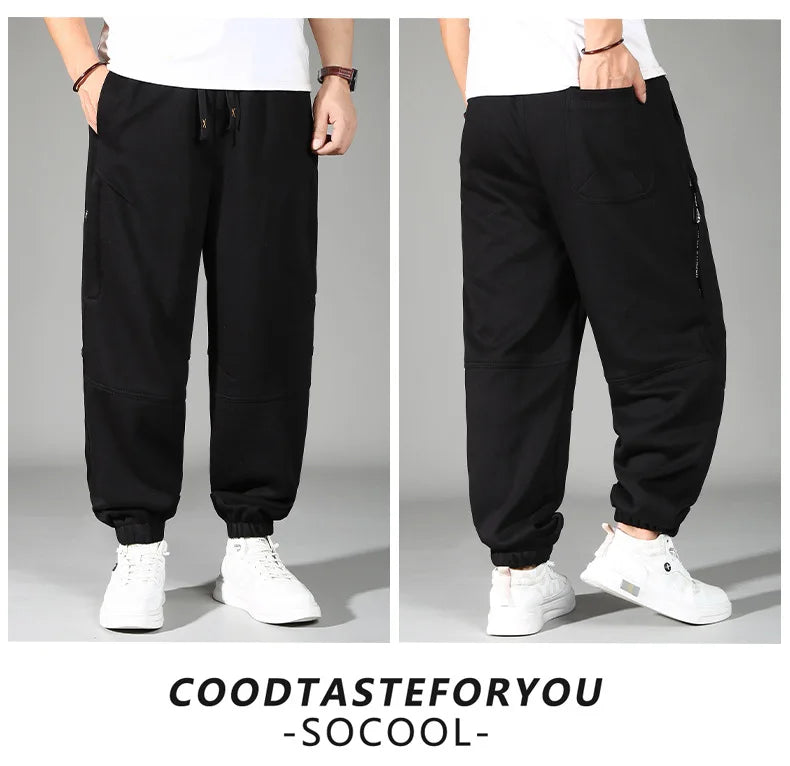 Extra Big Size Men's Pants Elastic Waist Loose Fit Jogger Male Spring Plus Large Sweatpant Fat 12XL Baggy Sport Trouser 10XL 9XL