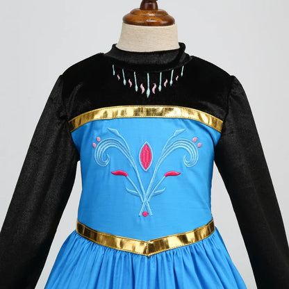 Elsa Dress for Girls 2-10 Yrs Birthday Role Anna Elsa Princess Dress for Kids Halloween Carnival Party Girls Costume