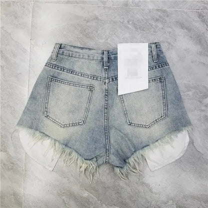 Summer Women High Waist Jean Shorts Y2K 2000s Ripped Denim Hot Pants Grunge Kpop Harajuku American Retro New Woman Shorts Jeans