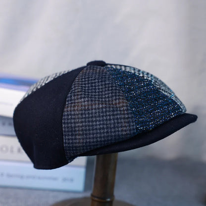 Spring Autumn Winter Men Classic Splicing Octagonal Hats Retro British Newsboy Cap Gatsby Woman Men Beret Caps  005