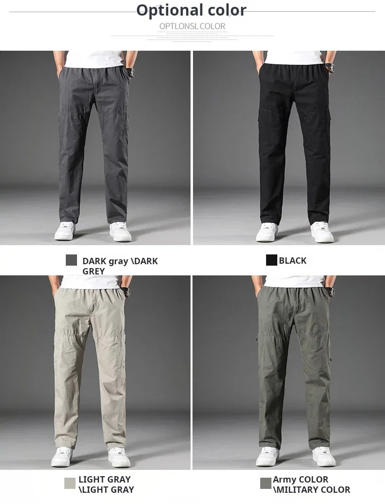 95%Cotton Men's Cargo Pants Summer Work Wear Spring New In Large Size Casual Climbing Joggers Sweatpants Hombre Autumn Trousers
