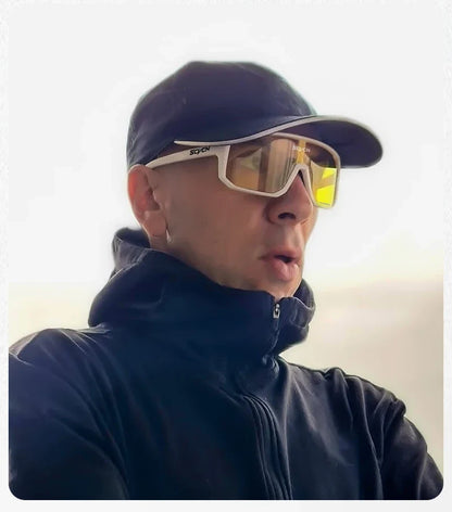 Yellow Polarized Sunglasses for Driving Night Vision Cycling Glasses Fashion MTB Mountain Bike Men Women Casual Glasses