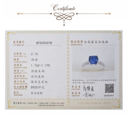 2.22ct Created Sapphire Nano Emerald Tanzanite Solitaire Ring 925 Sterling Silver for Women Daily Party Jewelry  sets gift