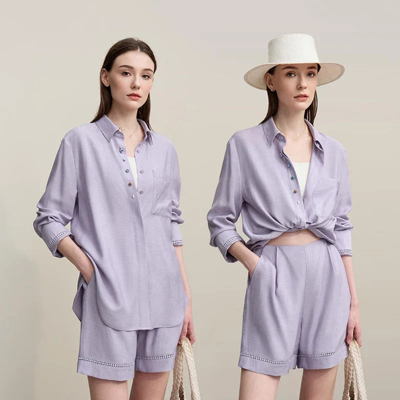 Woman Trousers 2026 Autumn New Hollow Lace Loose Shirt Separate Casual Shorts Versatile Wide-leg Women's Pants 12641014