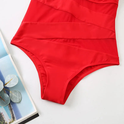 Sexy Net One Piece Swimsuit Women's Closed Swimwear 2026 New Push Up Swimming Wear Bodysuit Bathing Suit Beachwear Pool Bather