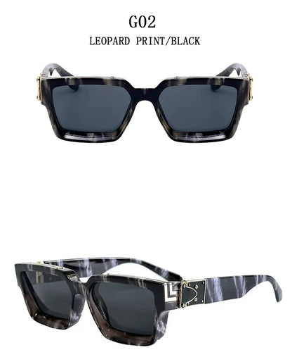 Retro Millionaire Sunglasses For Men 2024 Vintage Square Sunglasses Women Trendy Designer Fashion Glasses Gafas De Sol Hombre
