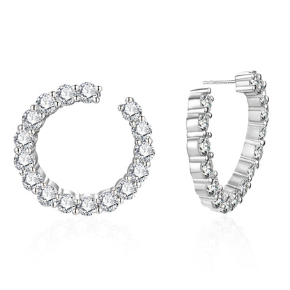 Moissanite Hool Earrings 925 Sterling Silver Passed the Diamond Test Wedding Earrings for Women Gift Fine Jewelry Band