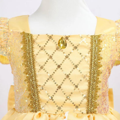 Belle Princess Dress Girls Cosplay Beauty and The Beast Cinderella Snow White Costumes Kids Halloween Carnival Clothes
