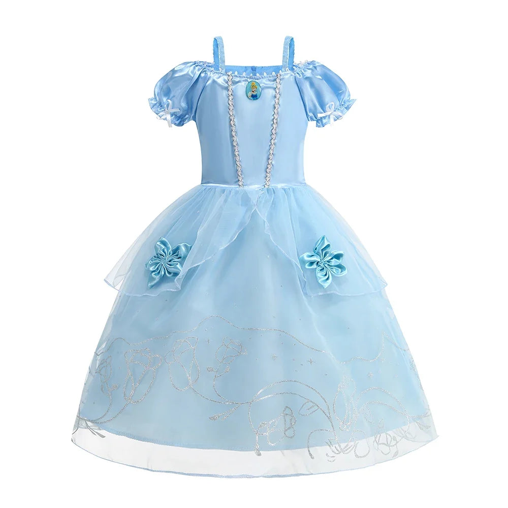 Girls Costume Sleeping Beauty Aurora Princess Party Rapunzel Halloween Snow White Cosplay Costume Kid Cinderella Dress up