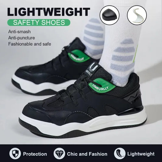 Fashion 2025 New Work Shoes Men Steel Toe Anti Smashing Indestructible Sneakers Splicing Design Comfortable Male Footwear