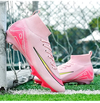New Men Football Boots Match Outdoor Long Spikes Soccer Shoes Cleats Comfortable Training Sport Adult Breathable Boys Non Slip