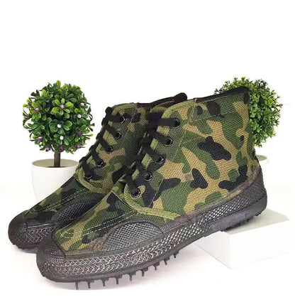 35-45 Men Boots Canvas Shoes Spring Autumn High Top Work Safety Ankle Botas Camouflage Non-slip Zapatillas Lace-up Footwear Y13