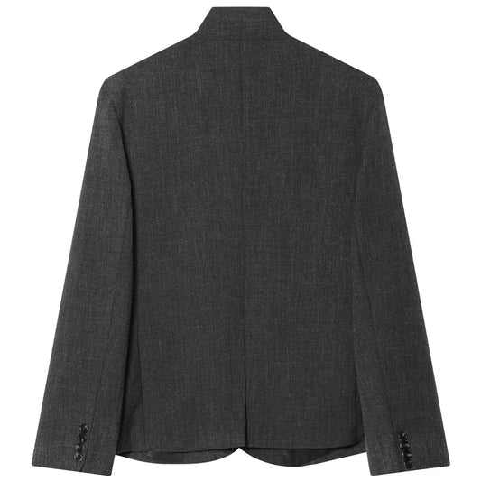Woman 2025 Asymmetric Dark Grey Blazer Woman Autumn Women's Blazer Crop Long Sleeve Fitted Jacket Korean Popular Outerwears