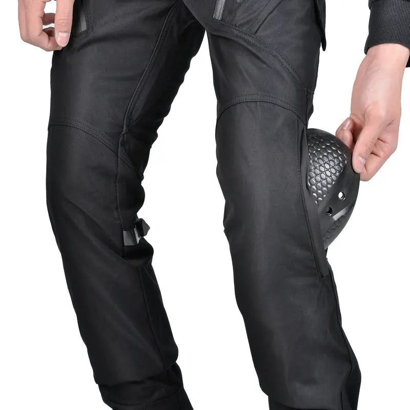 Waterproof Motorcycle Riding Pants All-Season Reflective Strip Adjustable Waistband Knee & Hip Pad for Outdoor Riding pants