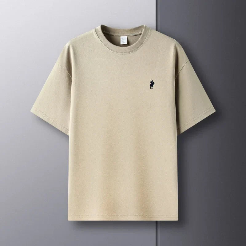 Luxury brand short sleeve men's round neck T-shirt summer fashion classic pony embroidery design 100cotton breathable casual top