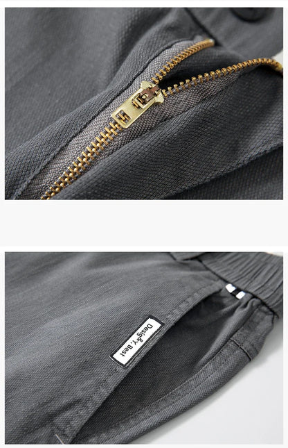 Spring Summer Thin Men's Slim Straight Casual Pants Fashion Korean Solid Color Elastic Comfortable Business Gray Trousers