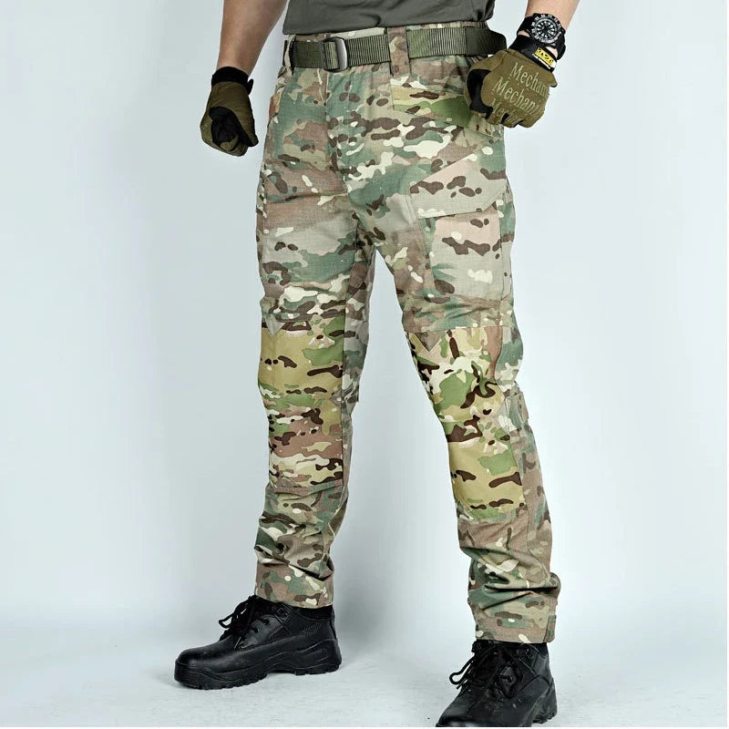 Camouflage Men Pants Tactical Cargo Pants Splash-Proof Men's Trousers Anti-Tear Multi-Pockets Outdoor Hiking Working Pant New