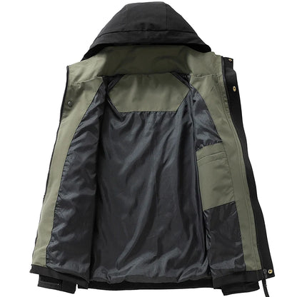 Waterproof Jacket Men Outdoor Softshell Zip Up Hooded Jacket Windbreaker Hiking Camping Coats Lightweight Spring Autumn Coats