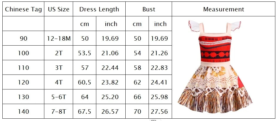 2024 Little Girl Casual Moana Dress Role Playing Ocean Adventure 2 Fancy Vaiana Halloween Princess Costume Summer Clothing Frock