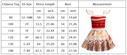 2024 Little Girl Casual Moana Dress Role Playing Ocean Adventure 2 Fancy Vaiana Halloween Princess Costume Summer Clothing Frock