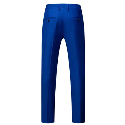 New Men Solid Colour Formal Suit Pants Black / Red / Royal Blue Homme Wedding Office Social Slim Fit Trousers
