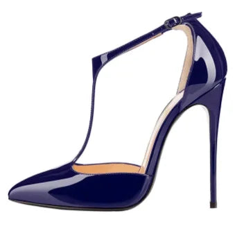 New T-shaped hollow high heels with toe caps, sandals with thin heels and pointed hollow out sexy shallow mouth single shoes