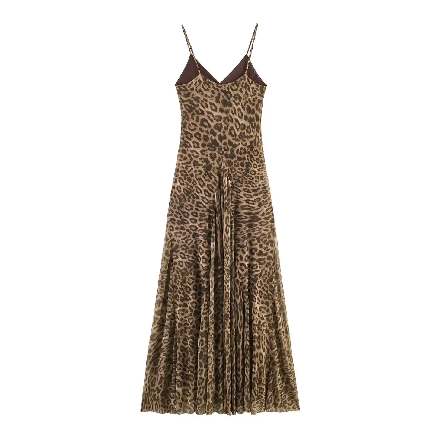 Ladies Sexy Summer Dress Women Vintage Leopard Print Sling Dress Party Suspender Sleeveless Backless Slimming Maxi Dress Female
