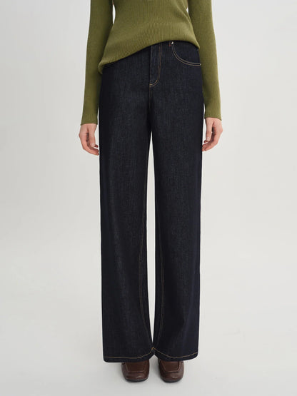 2025 Women's Straight Leg Jeans - High Waist Stretch Denim Pants Dual Fit for Apple & Pear Body Autumn Casual Trousers