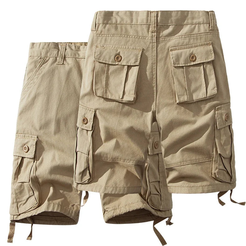 Men's Cotton Cargo Shorts Multi Pocket Tactical Half Pants Sports Casual Hiking Short Pants Fashion Y2K Male Clothes